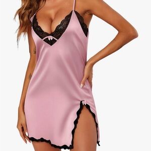 Pink Lace Trim Sleepwear